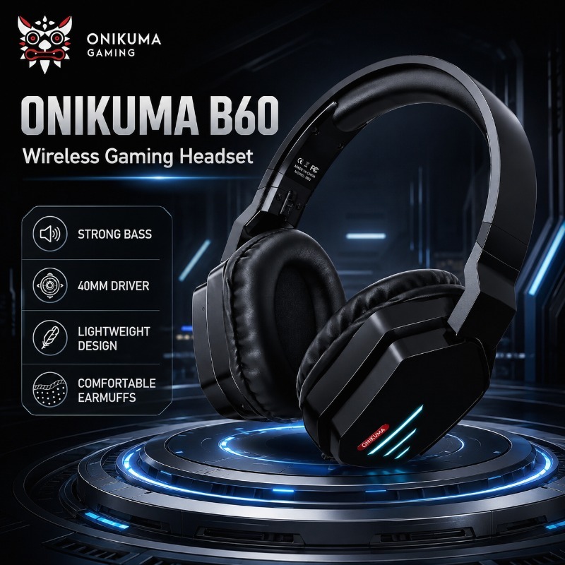 Gaming Console Amazon - ONIKUMA B60 무선 게이밍 스테레오 사운드
