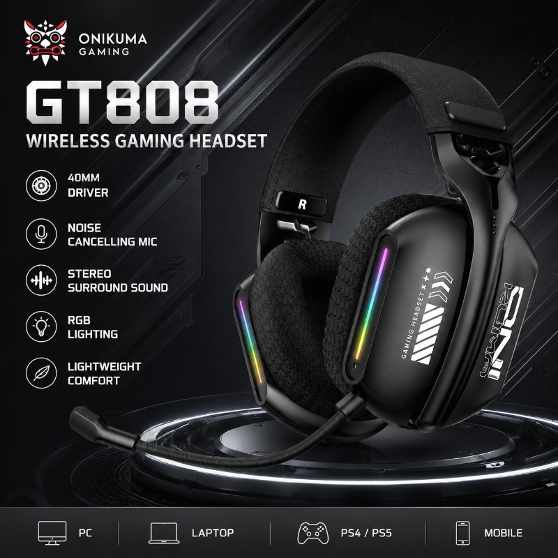Gaming Console Amazon - ONIKUMA GT808 게이밍 헤드셋 무선 블루투스