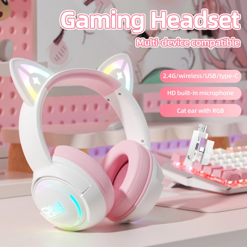 ONIKUMA GT838 게임용 헤드셋 고양이 귀 RG - Gaming Console Amazon 리뷰 및 가격