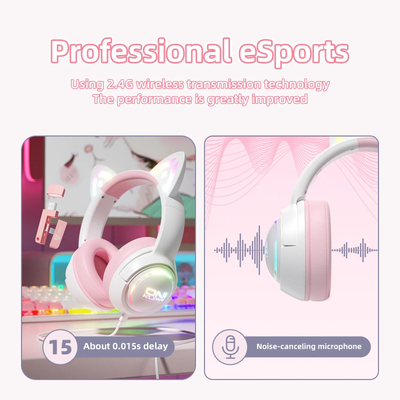 ONIKUMA GT838 게임용 헤드셋 고양이 귀 RG - Gaming Console Amazon 리뷰 및 가격