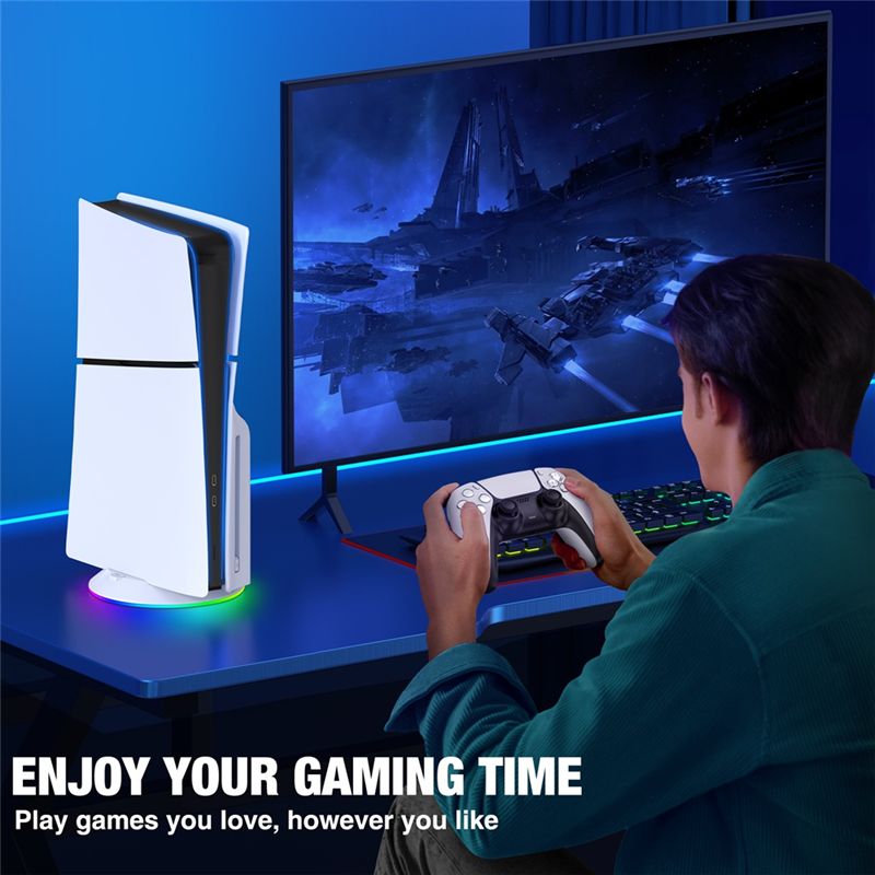 PS5 슬림/PS5 프로 콘솔용 RGB 조명이 있는 A - Gaming Console Holder 리뷰 및 가격