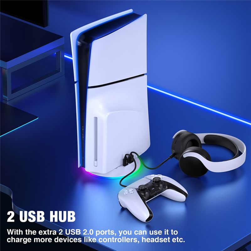 PS5 슬림/PS5 프로 콘솔용 RGB 조명이 있는 A - Gaming Console Holder 리뷰 및 가격