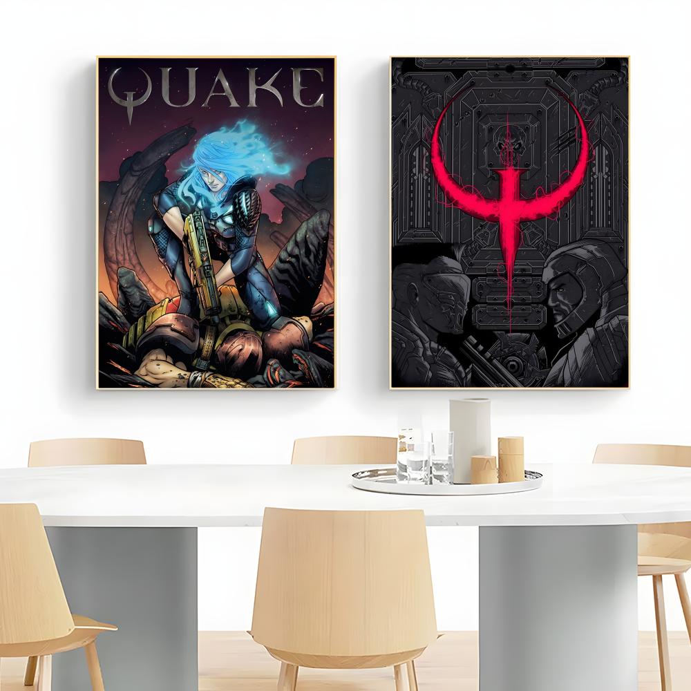 클래식 Fps 레트로 비디오 게임 Q-Quake 포스터 - Gaming Console Old School 리뷰 및 가격