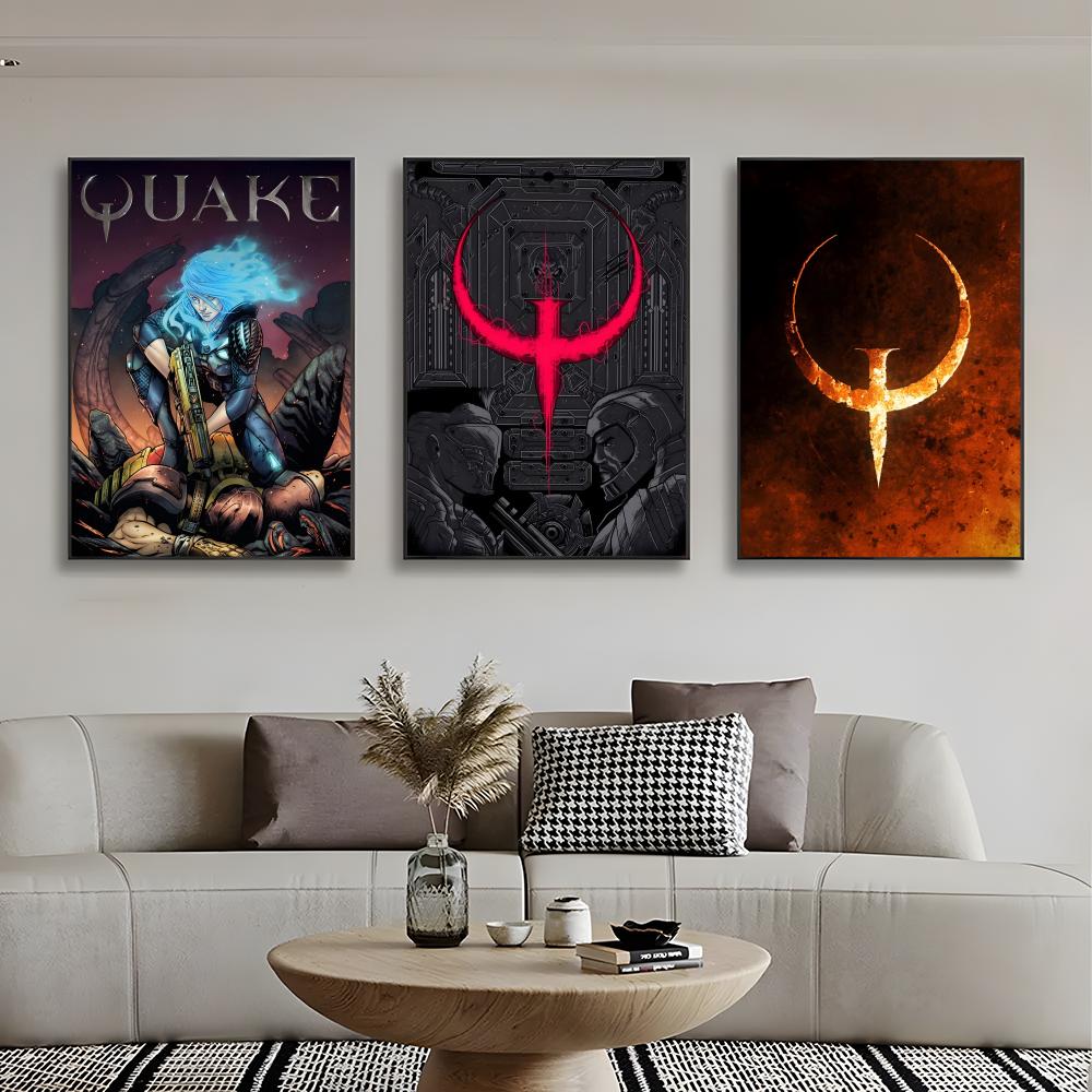 클래식 Fps 레트로 비디오 게임 Q-Quake 포스터 - Gaming Console Old School 리뷰 및 가격