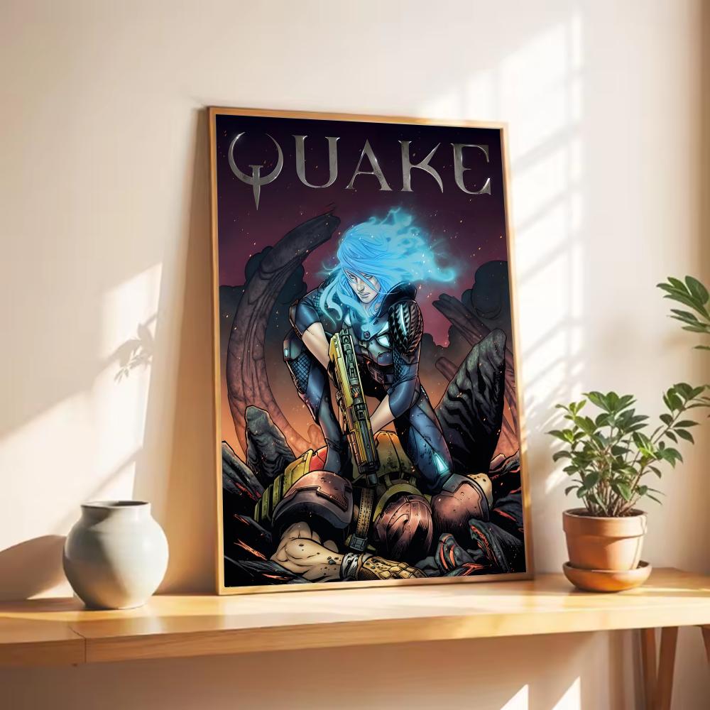 클래식 Fps 레트로 비디오 게임 Q-Quake 포스터 - Gaming Console Old School 리뷰 및 가격